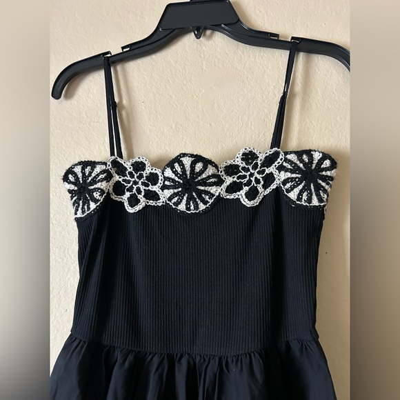 J. Crew Black crochet Mixy Dress with White Floral Detail - Picture 6 of 8